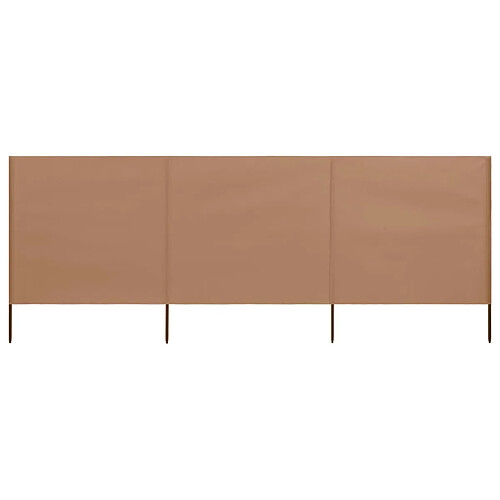 vidaXL Paravent 3 panneaux Tissu 400 x 160 cm Taupe