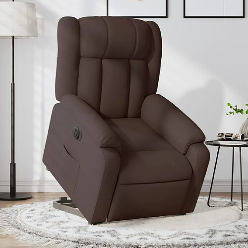 vidaXL Fauteuil inclinable électrique marron foncé tissu