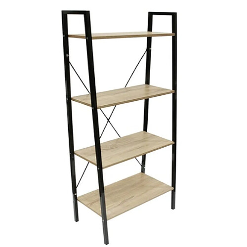 The Home Deco Factory Etagère en mélamine et métal - L.60 x H.148 cm - Noir