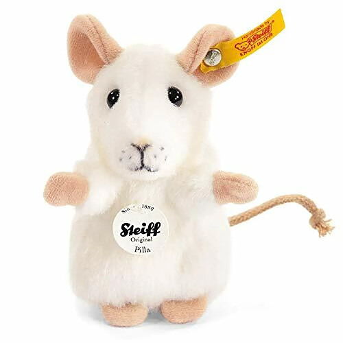 Steiff USA White Pilla Mouse collectible Peluche, 4 x 2,75 x 2,25 - Bouton dans loreille Symbole de la marque (56215)