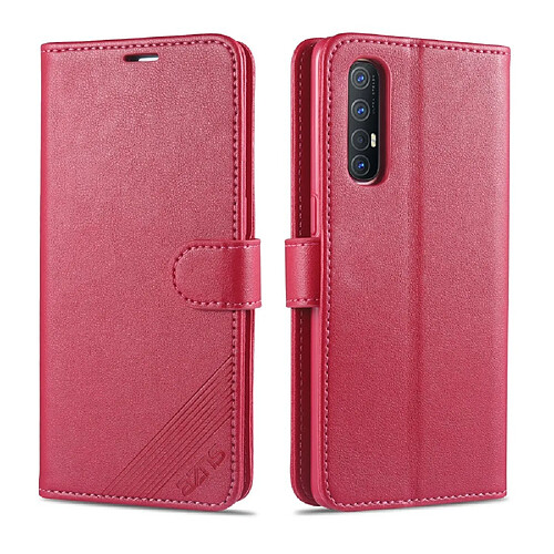 Etui en PU avec support rose pour votre OPPO Reno 3 Pro