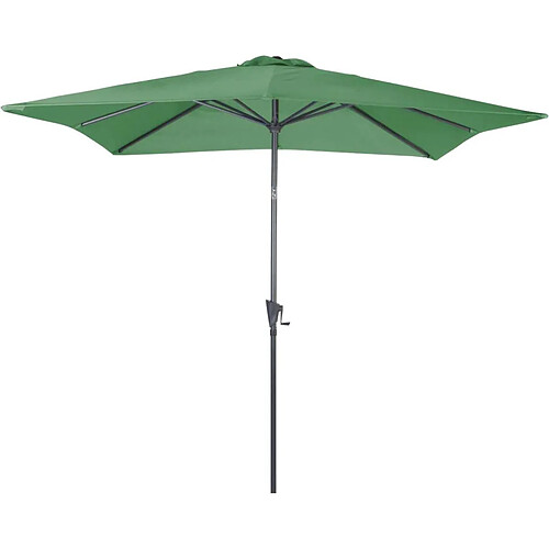 ALIZÉ Parasol carré en aluminium avec manivelle 2,5m Tilt vert.