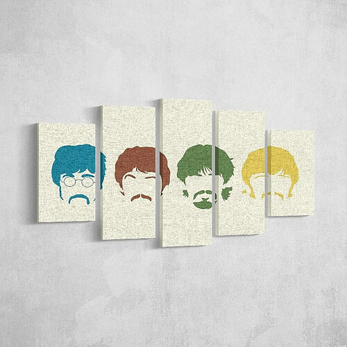 EPIKASA Impression sur Toile The Beatles, Multicouleur, Polyester, 100x3x60 cm