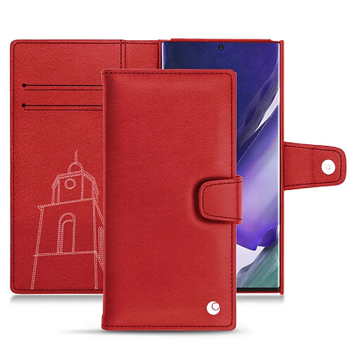 Housse cuir Samsung Galaxy Note20 Ultra - Rabat portefeuille - Rouge troupelenc ( Pantone #AB191A ) - NOREVE