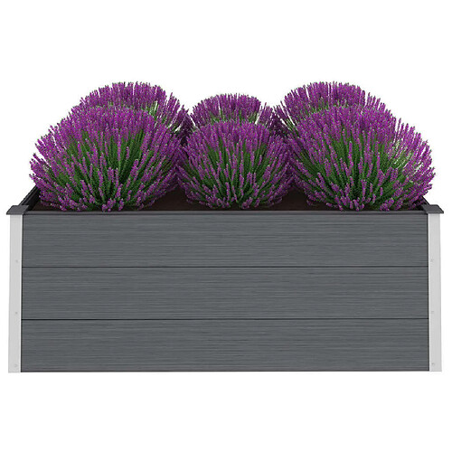 Maison Chic Jardinière,Lit surélevé de jardin - Bac à fleurs - pot de fleur WPC 150x100x54 cm Gris -GKD29647