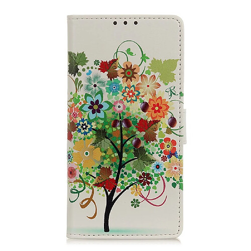 Etui en PU impression de motifs arbre de fleurs avec des fruits pour votre Samsung Galaxy A21s