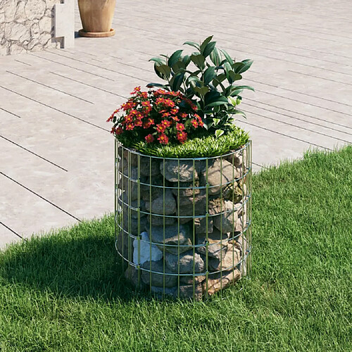 vidaXL Poteau à gabion circulaire Acier galvanisé Ø50x50 cm