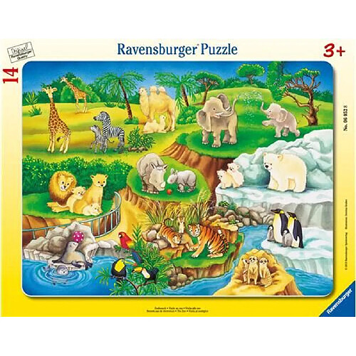 Ravensburger - 06052 - Puzzle Cadre - Visiteau Zoo - 14 Pièces