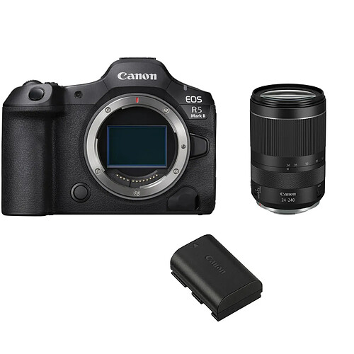 Canon EOS R5 Mark II Mirrorless Camera + Canon RF 24-240mm f4-6.3 IS USM + Canon LP-e6p (7.2V, 1800mAh) LP-e6p