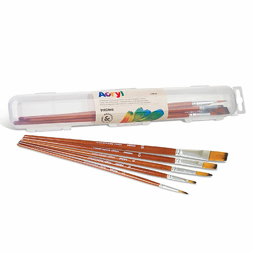 Primo 5 pinceaux pour peinture acrylique