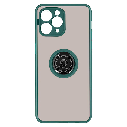 Avizar Coque IPhone 11 Pro Bi-matière Bague Métallique Support vert