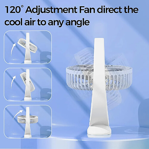 2 Paquets De Ventilateurs de Bureau, Ventilateur Portable à Piles de 6 Pouces, Ventilateurs de Table jusqu'à 7,5 Heures 3 Vitesses 120¡ã Rotation de La Tête Petit Ventilateur de Bureau Personnel, Portable