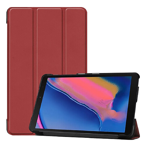 Wewoo Housse Coque Etui à rabat horizontal en cuir Custer Texture pour Galaxy Tab A 8.0 2019 P205 / P200avec support à trois rabats rouge vin