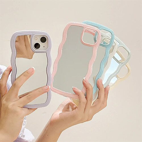 GUPBOO Étui pour iPhone11ProMax Candy Edge Mirror Simple étui pour téléphone portable couleur unie anti-chute femmes