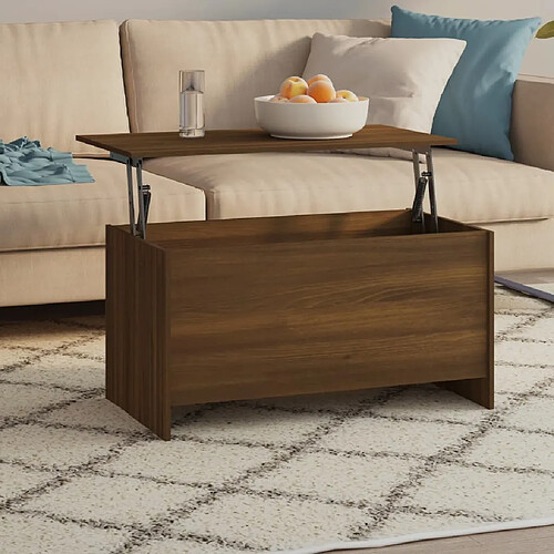 Maison Chic Tabls basse,Table Console pour salon Chêne marron 102x55,5x52,5 cm Bois d'ingénierie -MN28598