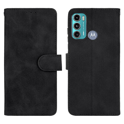 Etui en PU Toucher la peau avec support noir pour votre Motorola Moto G60/Moto G40 Fusion