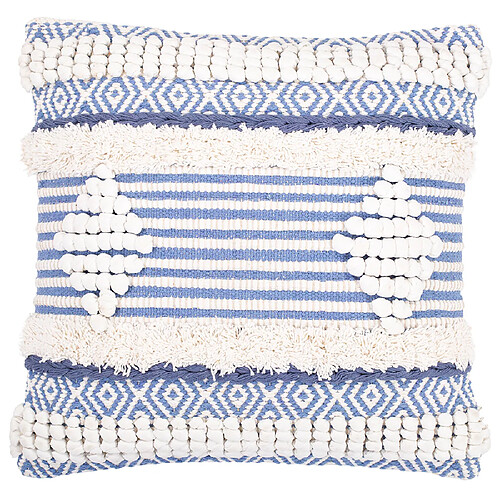 ICONIK INTERIOR Coussin de style boho Bali - Housse et Rembourrage inclus - Litha Bleu