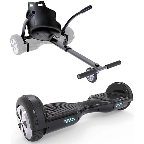 Pack Hoverboard + Kart Pilot - URBANGLIDE - Noir - Roues 6.5 - 550W - 4Ah - Longueur ajustable