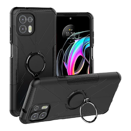 Coque en TPU anti-chocs avec béquille pour votre Motorola Edge 20 Lite - noir