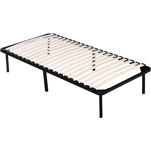 Habitat Et Jardin Cadre à lattes + pieds pour matelas de 90 x 190 cm - 20 lattes