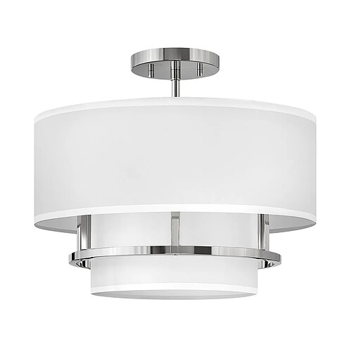 Elstead Lighting Plafonnier cylindrique à 3 lumières, nickel poli