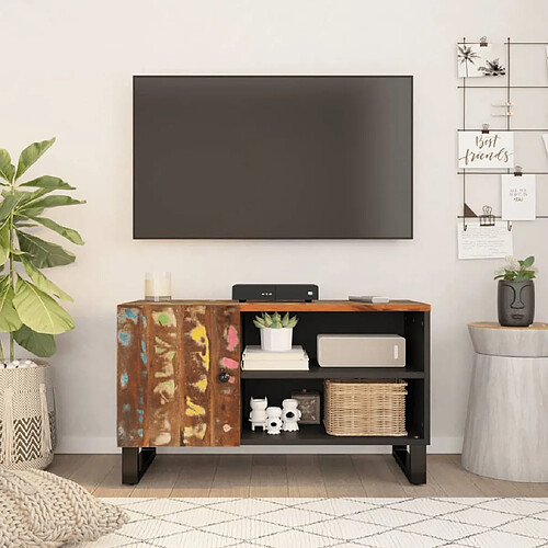 vidaXL Meuble TV 80x33x46 cm bois de récupération et d'ingénierie