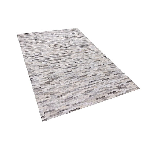 Beliani Tapis en cuir motif parquet 140 x 200 cm AHILLI