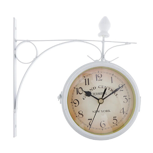 créatif intérieur suspendu extérieur double horloge murale latérale blanc