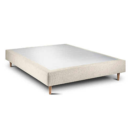 Sommeil de plomb Sommier Tapissier Tissu Beige clair 140x200 H35cm