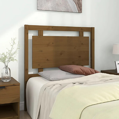 vidaXL Tête de lit Marron miel 95,5x4x100 cm Bois massif de pin