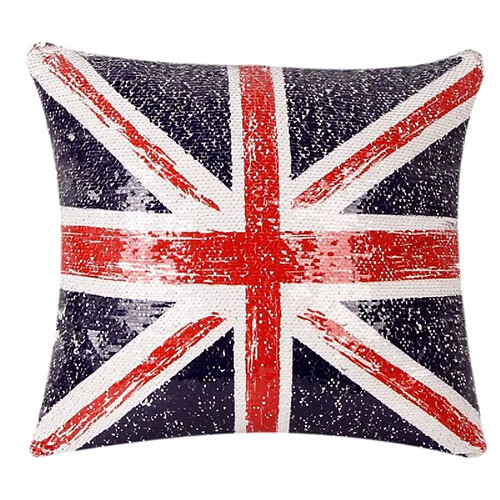 Wewoo Coussin de voyage Sequin British Flag Coussins Décoratifs Motif Housse réversible, taille: 40cm x 40cm