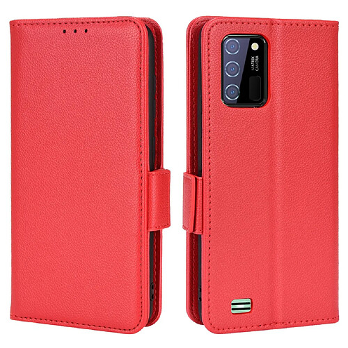 Etui en PU texture litchi avec support, rouge pour votre Oukitel C25