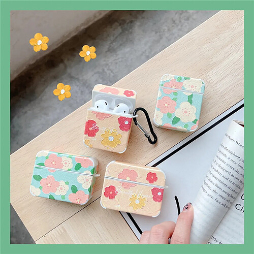 GUPBOO Airpods Coque Housse Étui Protecteur Compatible pour AirPods1/2-Personnalité simple des ins fleurs japonaises et coréennes