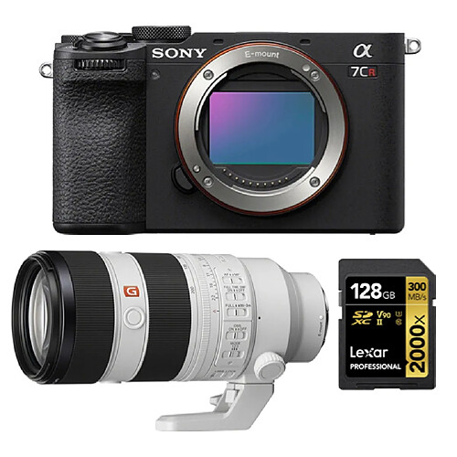 Sony Alpha a7CR (Noir) Appareil photo sans miroir +Sony FE 70-200mm f2.8 GM OSS II (SEL70200GM2)+Lexar 128GB Professional 2000x UHS-II SDXC Memory Card