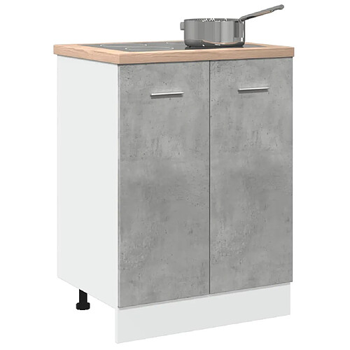 vidaXL Armoire de plancher Gris béton 60x46x81,5 cm Aggloméré