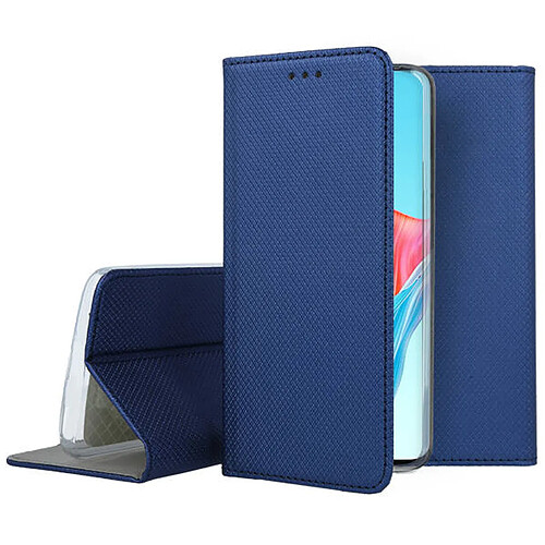 Htdmobiles Housse pour Oppo A58 4G - etui coque pochette portefeuille + verre trempe - BLEU MAGNET