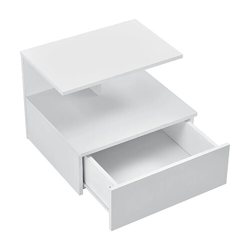 Helloshop26 Table de chevet nuit armoire murale avec tiroir rangement 40 cm blanc 03_0000825