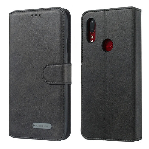 Wewoo Coque Souple Pour Xiaomi Redmi Note 7 / Note 7 Étui en cuir à rabat avec boucle fentes portefeuille et porte-cartes Noir