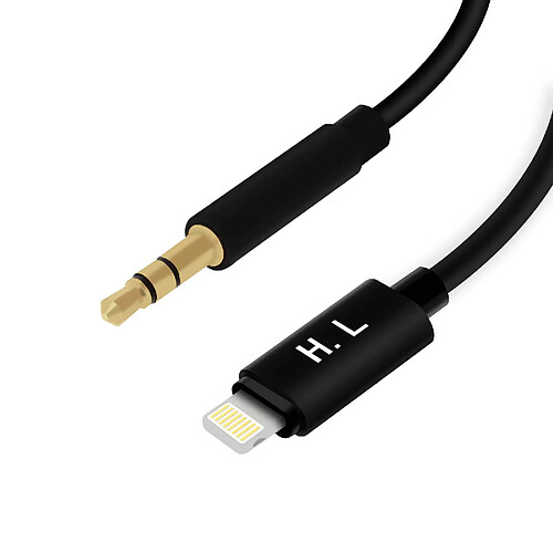 Avizar Câble Audio Lightning vers Jack 3.5mm Mâle Son de qualité 1 mètre HL-098 - Noir