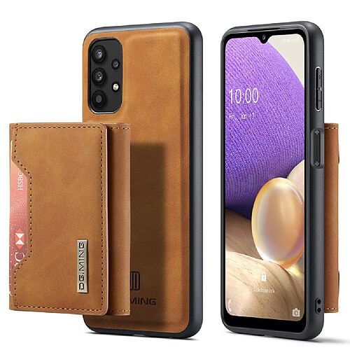 Dg.Ming Coque en TPU magnétique amovibles, hybride avec béquille marron pour votre Samsung Galaxy A32 5G