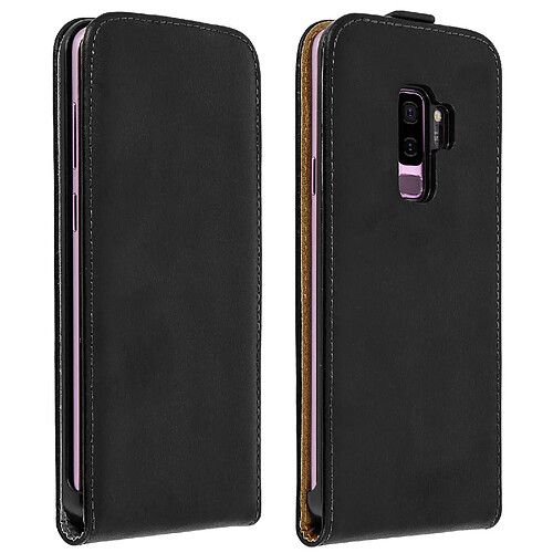 Avizar Etui Samsung Galaxy S9 Plus à Clapet Cuir Languette magnétique - Noir