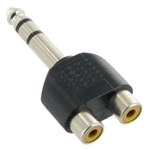 Wewoo Adaptateur pour casque RCA 6.35mm vers 2 RCA Jack stéréo