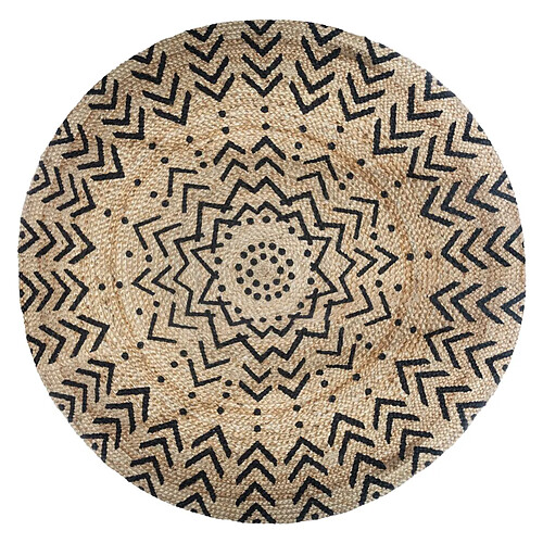 Atmosphera, Createur D'Interieur Tapis en Jute Rond D 120 cm Imprimé Living Chevron - Atmosphera