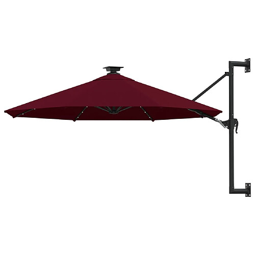 vidaXL Parasol mural de jardin avec LED 300 cm bordeaux