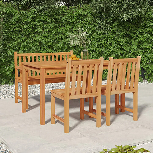 vidaXL Ensemble à manger de jardin 4 pcs Bois de teck massif