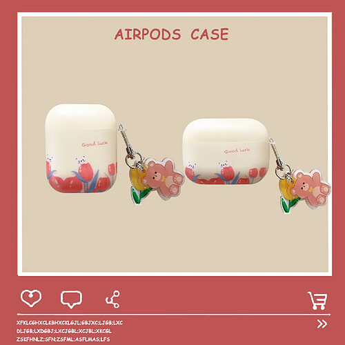 GUPBOO Airpods Coque Housse Étui Protecteur Compatible pour AirPods Pro-jolie fille lapin tulipe