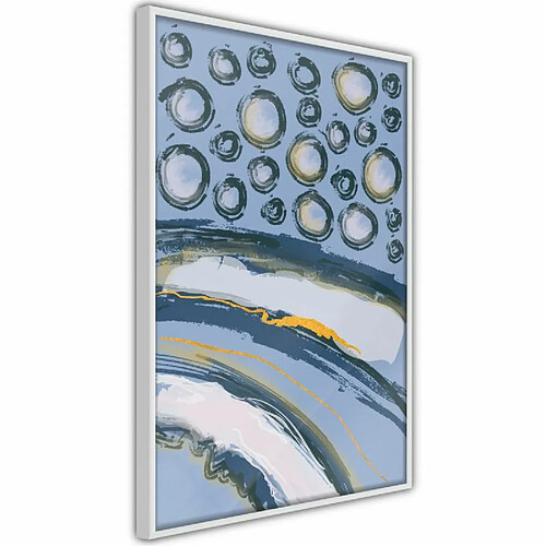 Paris Prix Affiche Murale Encadrée Rain on the Highway 20 x 30 cm Blanc