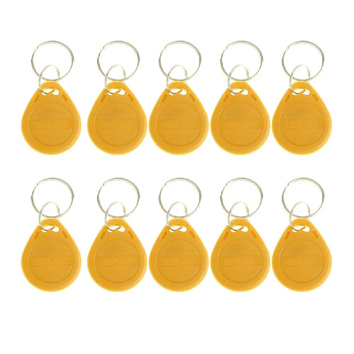 10 pcs 125khz rfid proximité carte d'identité jeton tags porte-clés système d'accès jaune