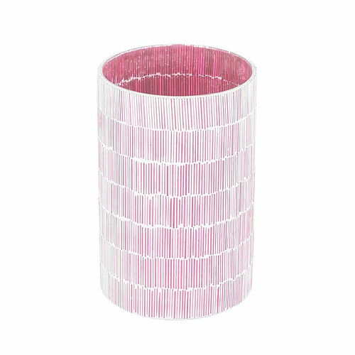 BigBuy Home Bougeoir Rose Verre Ciment 13 x 13 x 20 cm