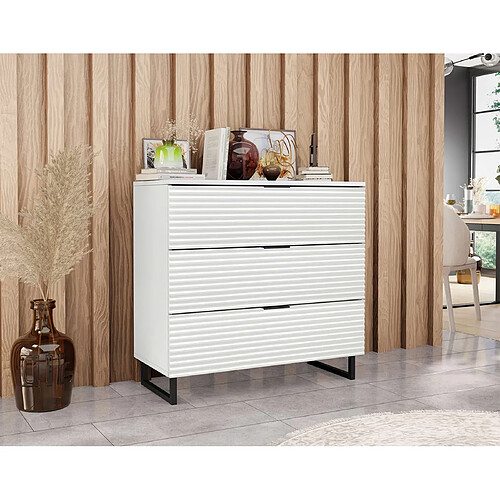 Bestmobilier Barbara - commode - blanc - 80 cm